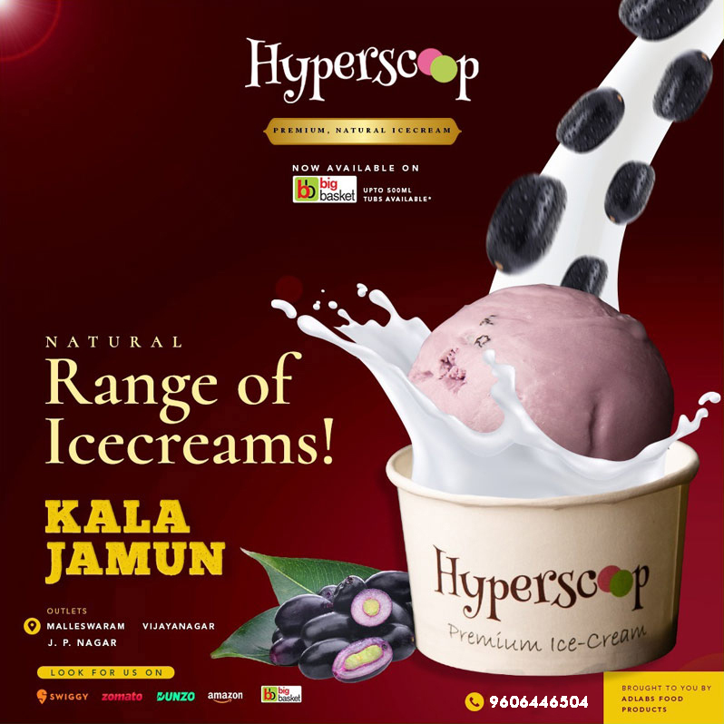 Hyperscoop IceCream, Natural Ice Cream in Bangalore, Ice Cream Parlours in Bangalore, Natural